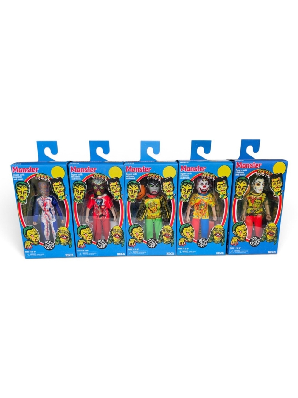 NECA Ben Cooper Monster Costume Kids 5 Figure Lot Wolfman Clown Horror NEW